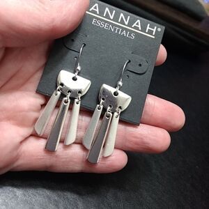 *Sale* Hannah silver tone dangling earrings